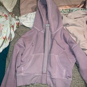 TNA Aritzia cozy fleece boyfriend boxy zip hoodie